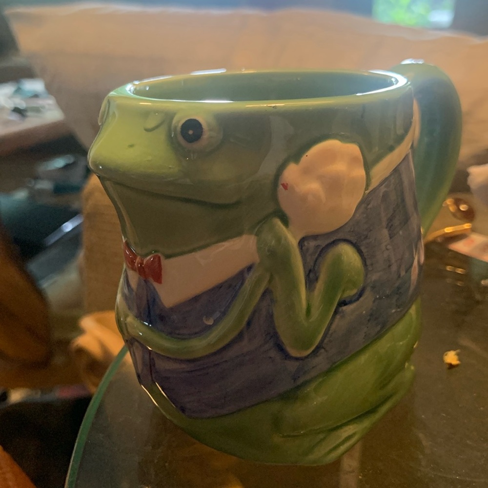 OTAGIRI JAPAN  FROG TOAD CERAMIC POTTERY MUG COFFEE CUP  MARY ANN BAKER PRINCE